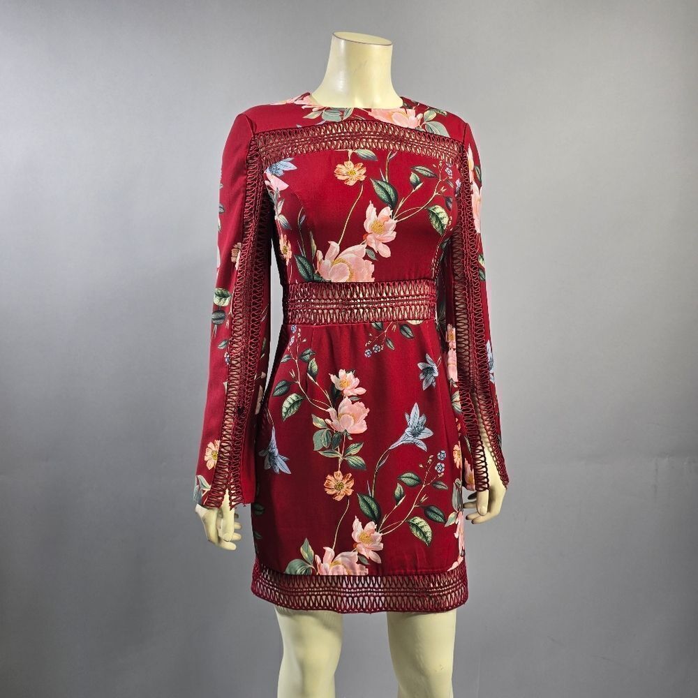 KEEPSAKE the Label Small Red Bell Sleeve Sheath Dress R9